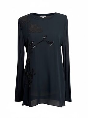 Ellie Tahari Navy With Black Flower Top